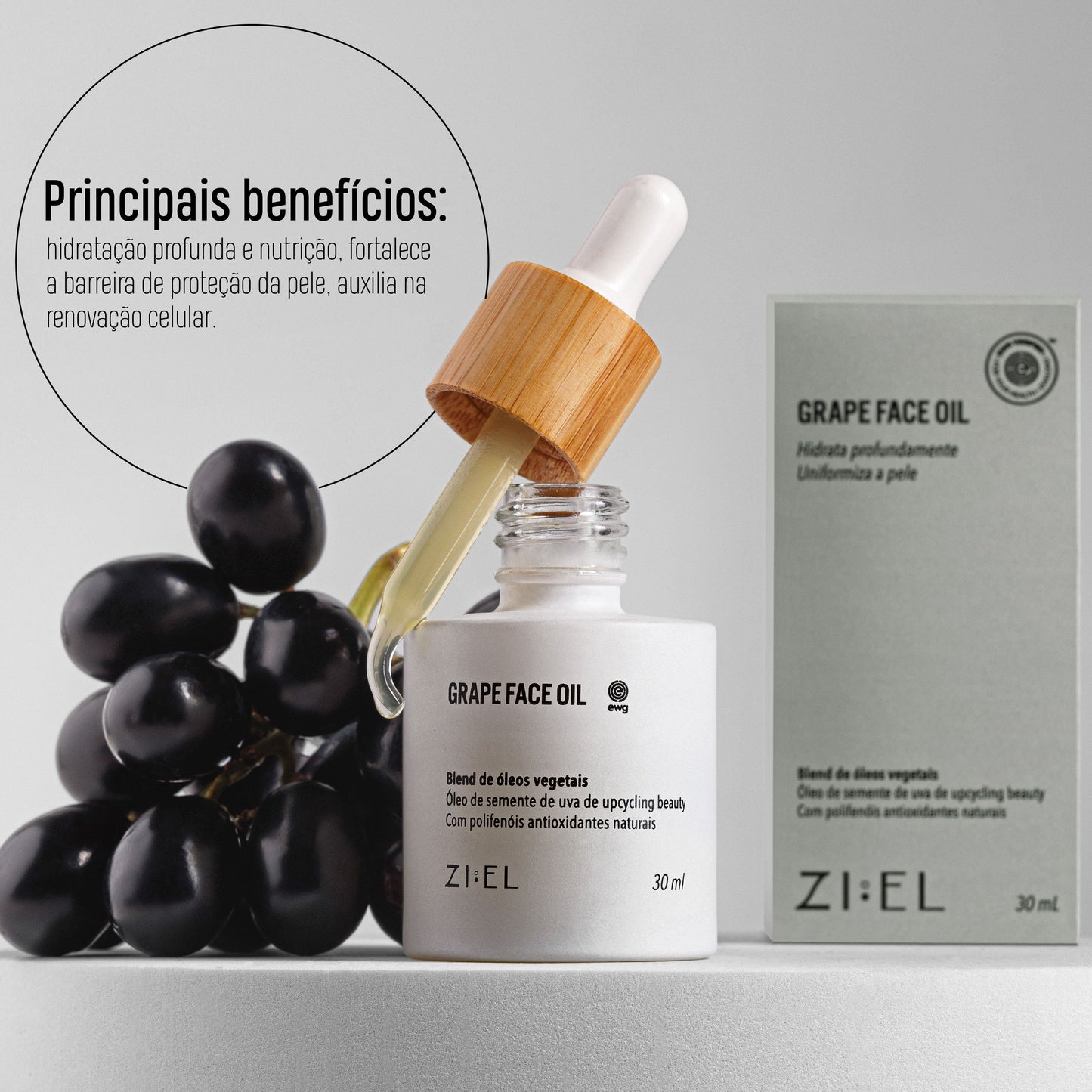 Óleo facial de uva
