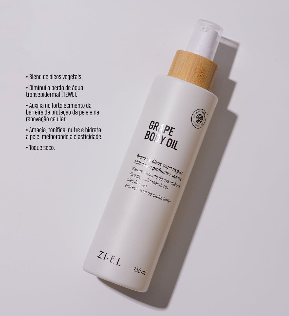 Óleo Corporal 150ml - Grape Body Oil • Ziel Natural Cosmetics