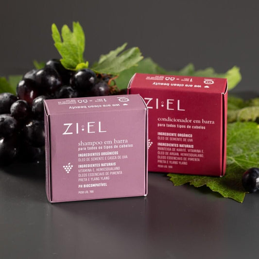 kit especial de uva para cabelo - shampoo e condicionador - Ziel Natural Cosmetics
